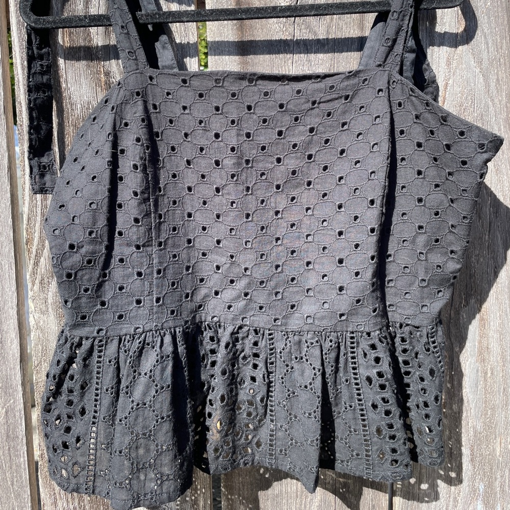 House of Harlow Eyelet Shirt and Skirt Set